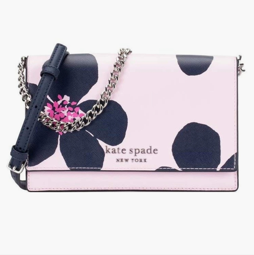 COPY - KATE SPADE Convertible Crossbody Cameron Grand Flora NWT Black and Pink